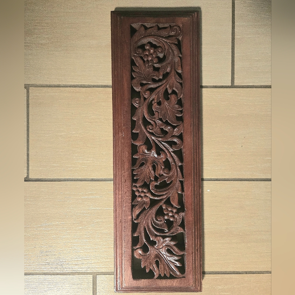 Novica Hand Carved Wood Relief Panel Crafted in Thailand